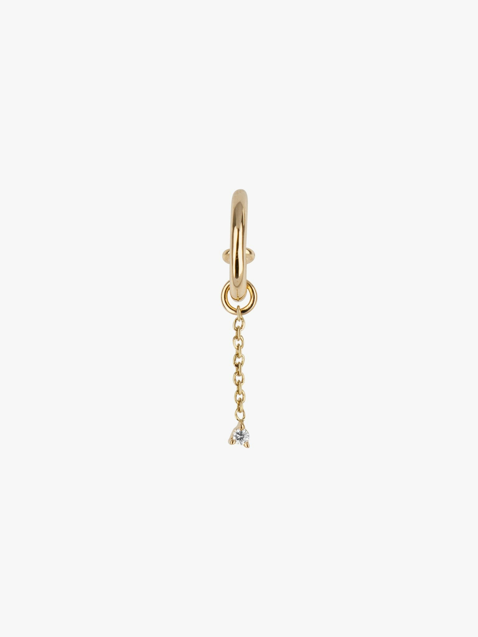 Petite diamond chain hoop photo 3