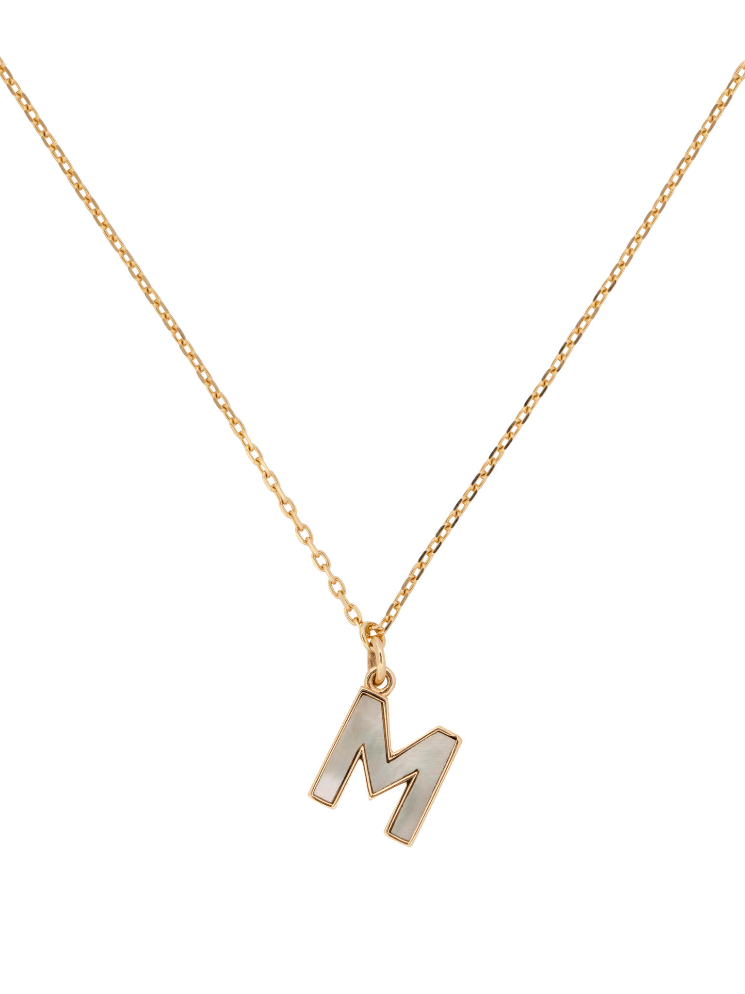 Mother of pearl initial necklace photo 1