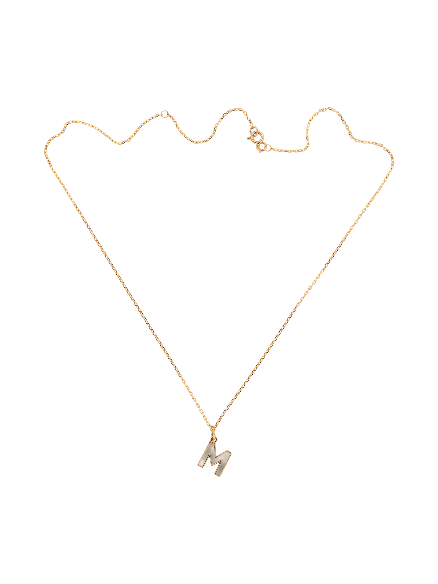Mother of pearl initial necklace photo 3