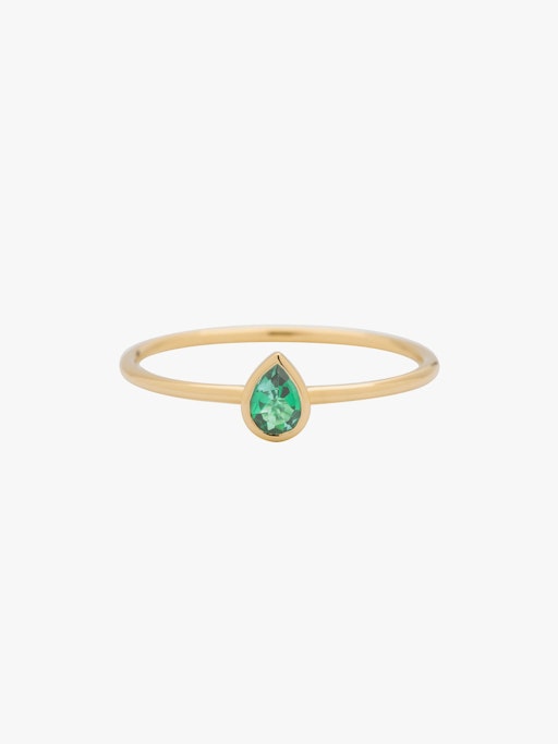 Pear cut emerald stacking ring photo