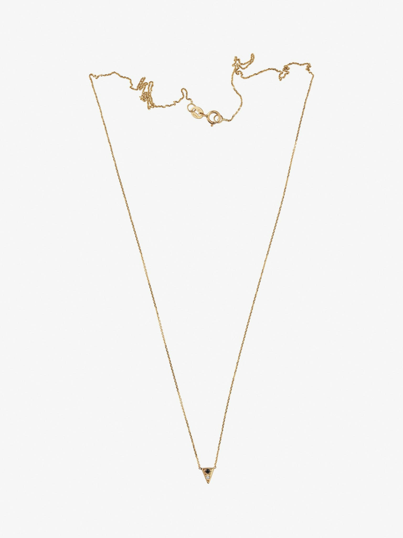Black and white triangle diamond necklace photo 3