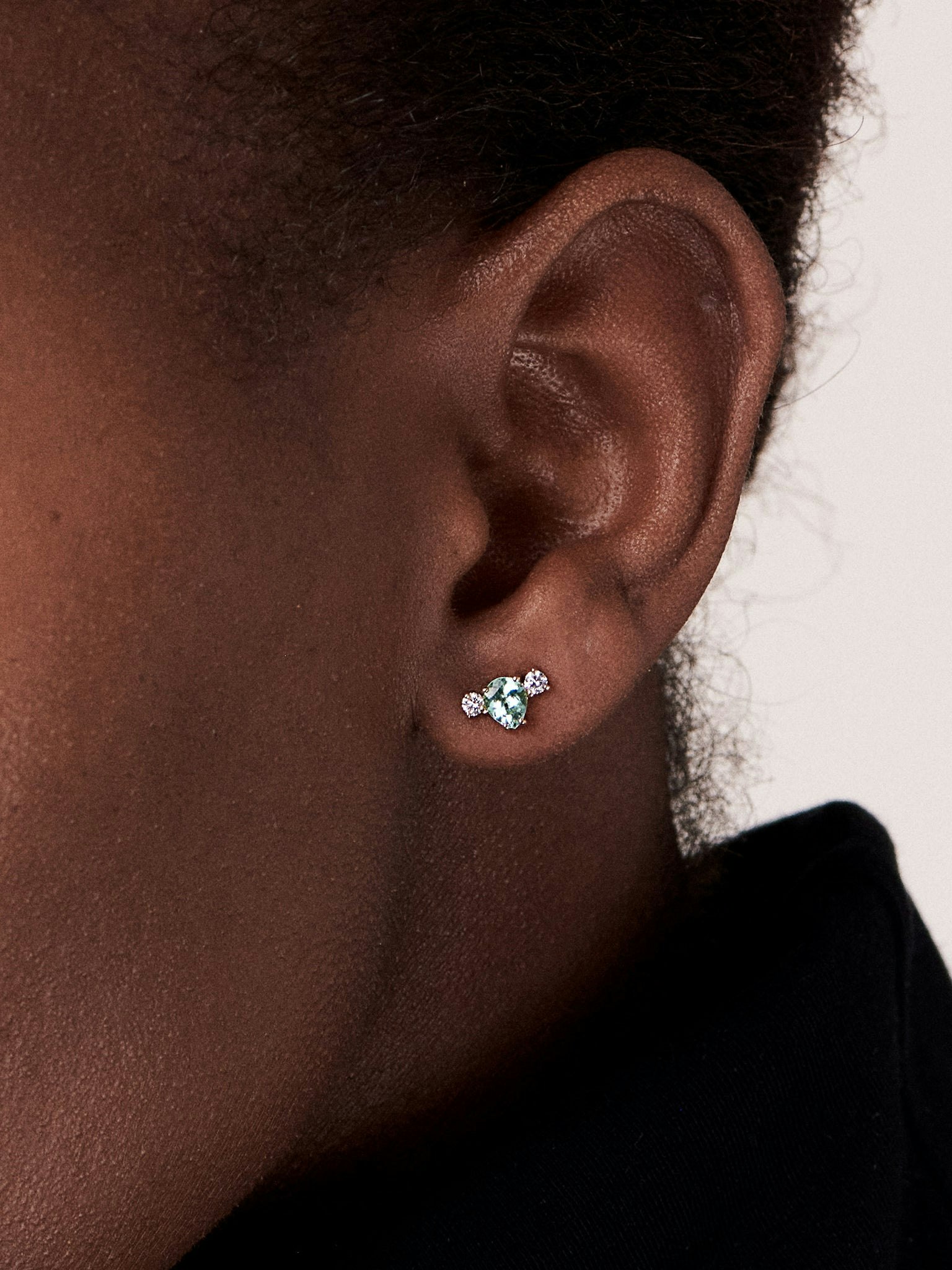 Seafoam tourmaline teardrop cluster earrings photo 2