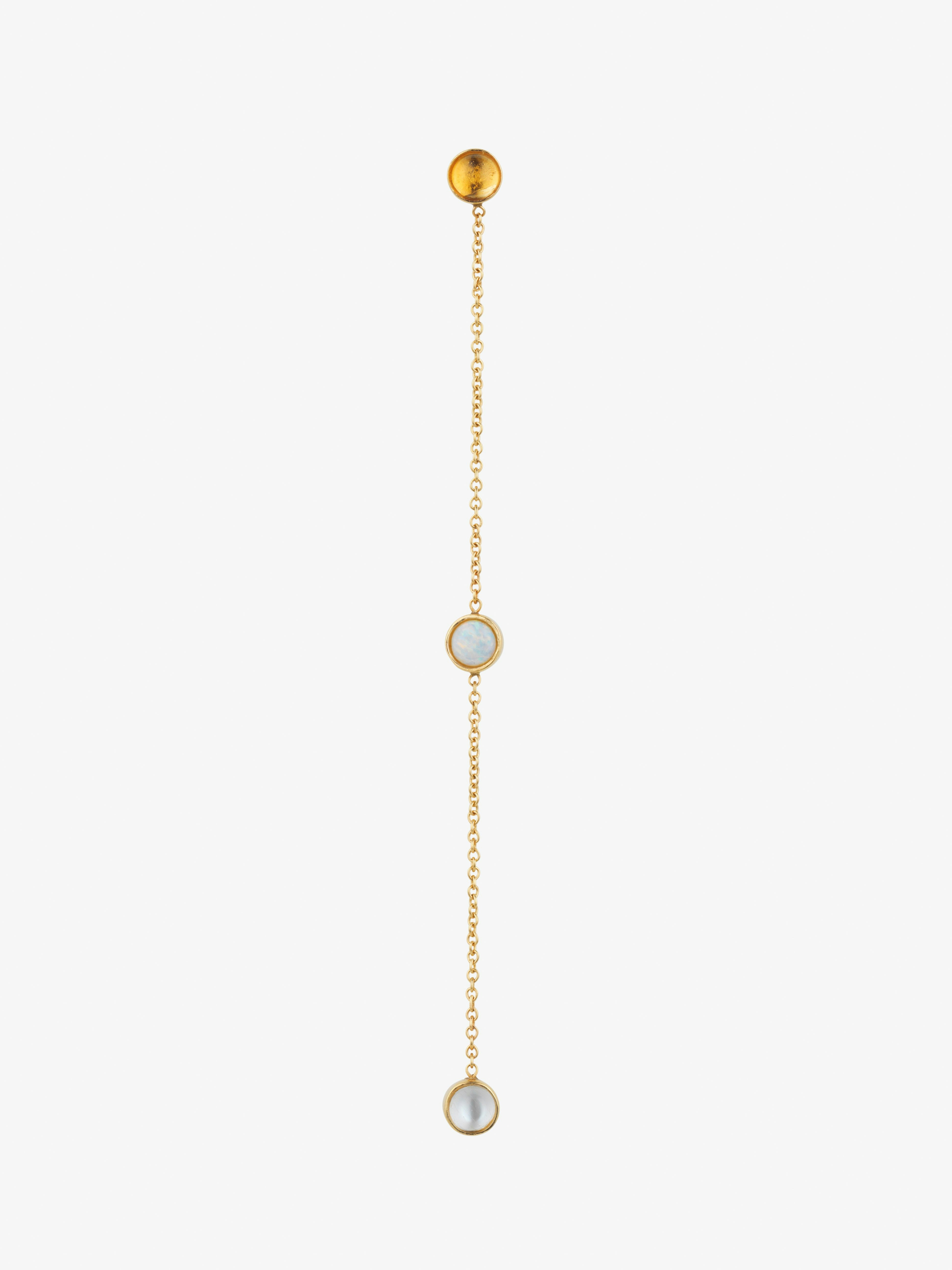 Birthstone two drop single earring photo 1