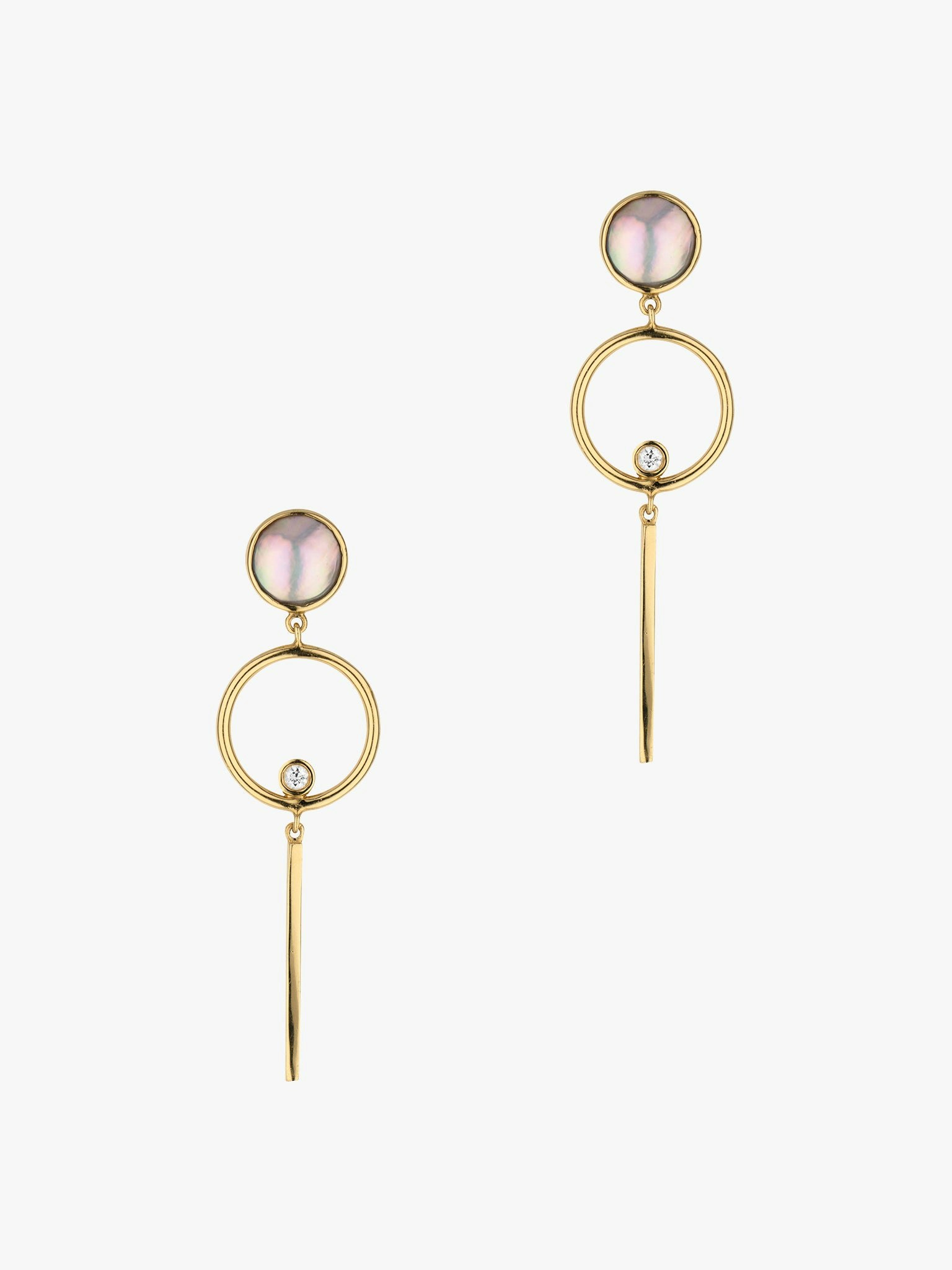 Figure 8 pearl and diamond drop earrings photo 1