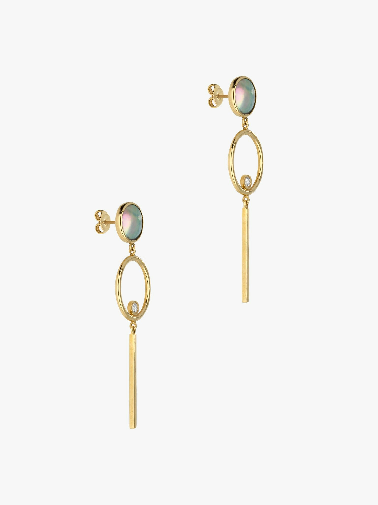 Figure 8 pearl and diamond drop earrings photo 3