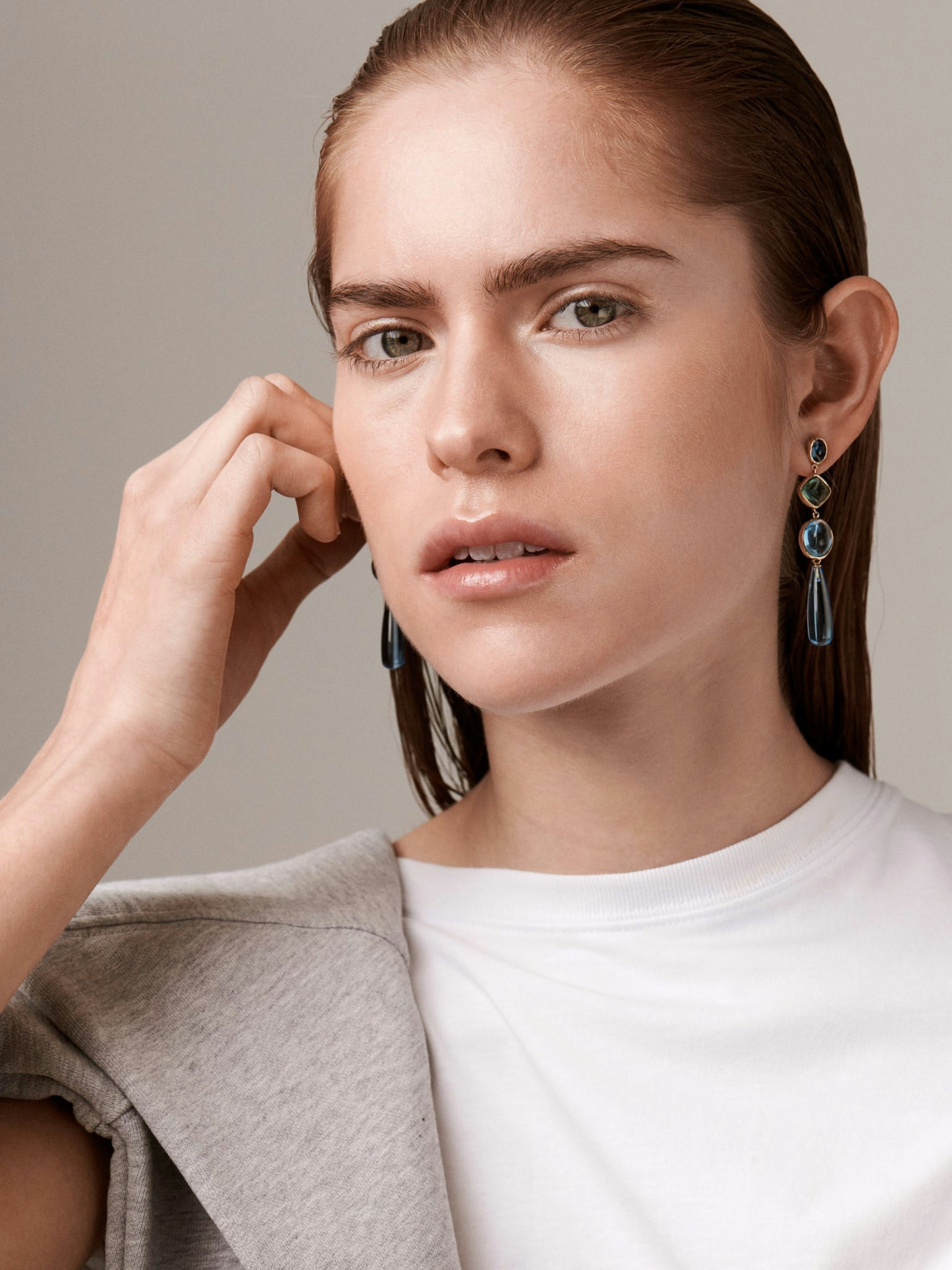 Harlequin gemstone drop earrings photo 2