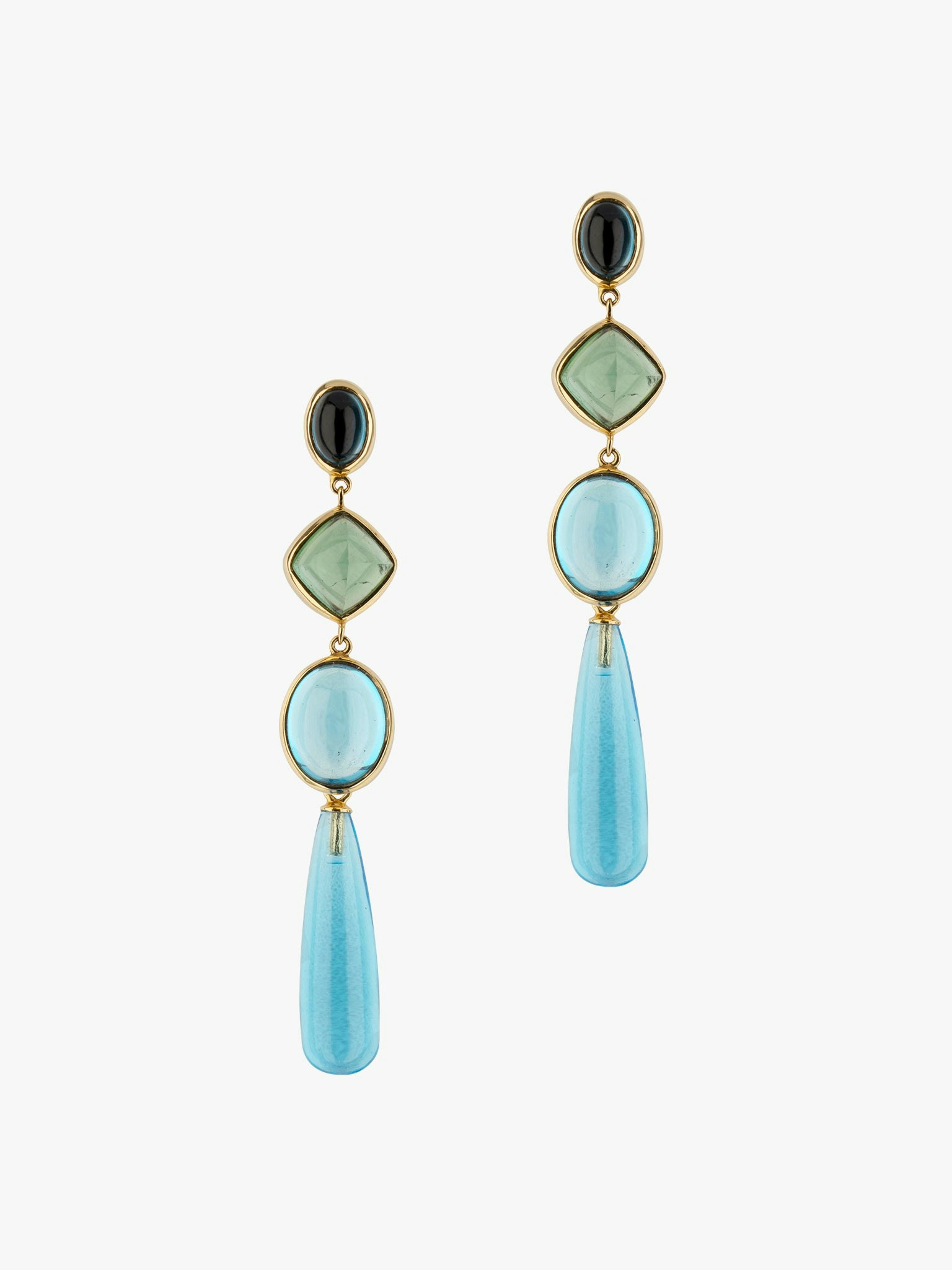 Harlequin gemstone drop earrings photo 1