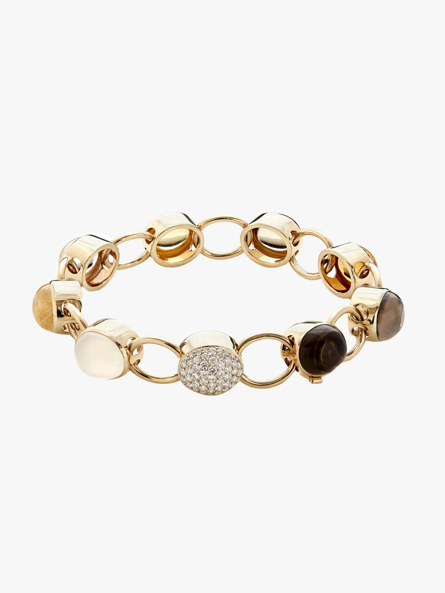 Harlequin gemstone and pavé diamonds bracelet photo 1