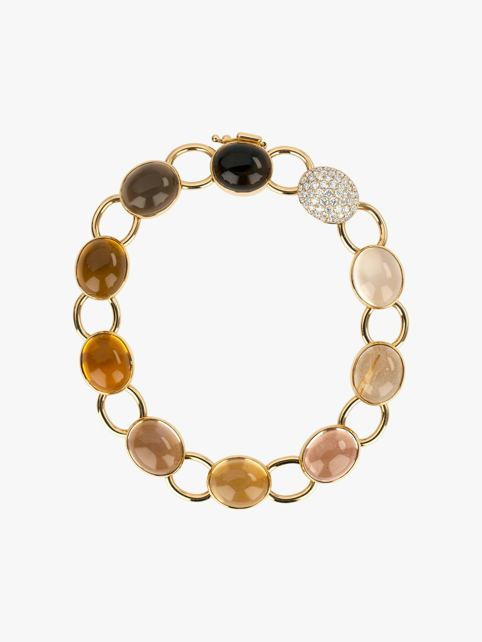 Harlequin gemstone and pavé diamonds bracelet photo 3