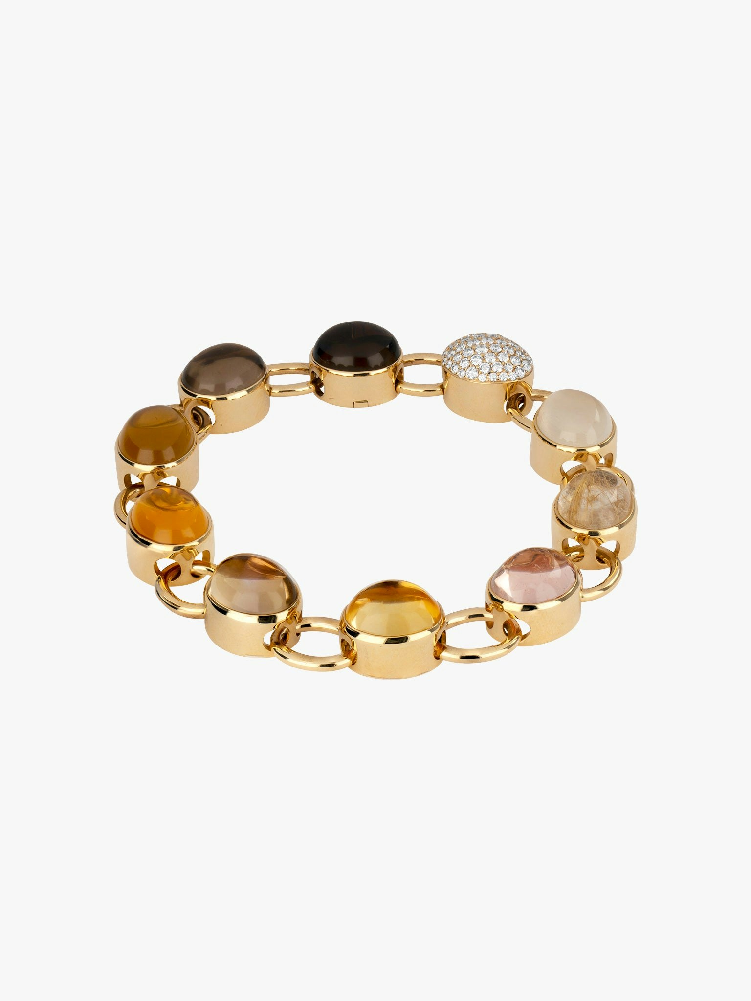 Harlequin gemstone and pavé diamonds bracelet photo 4