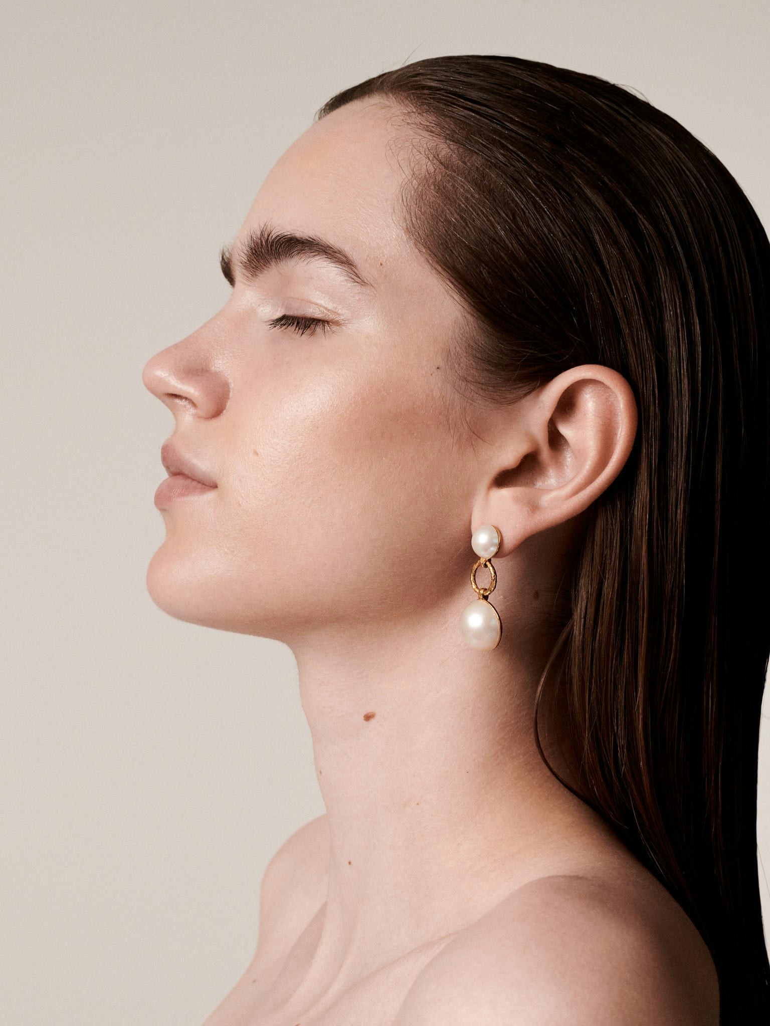 Mabe pearl drop earrings photo 2