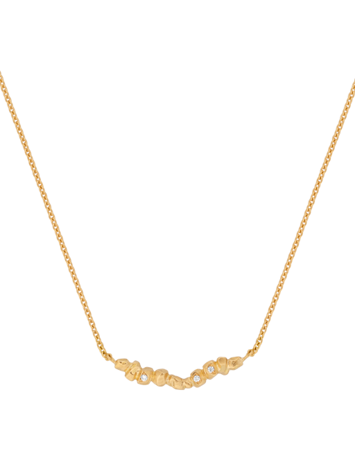 Gold nuggets on a string diamond necklace photo