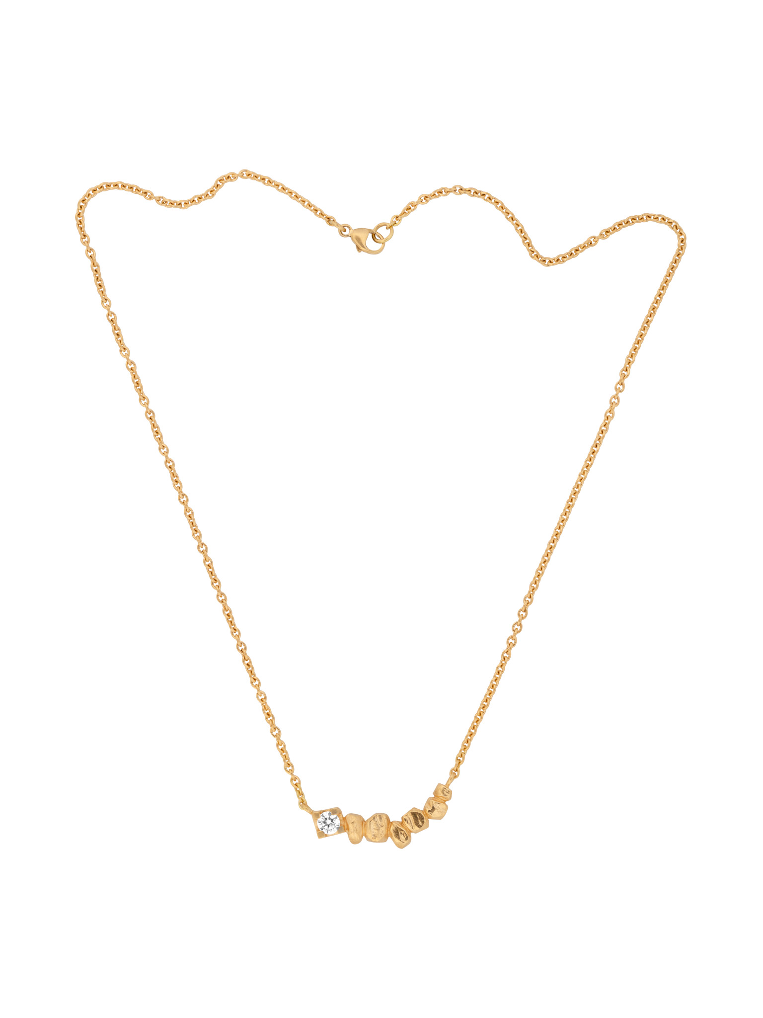 Lux gold nugget & diamond necklace photo 3