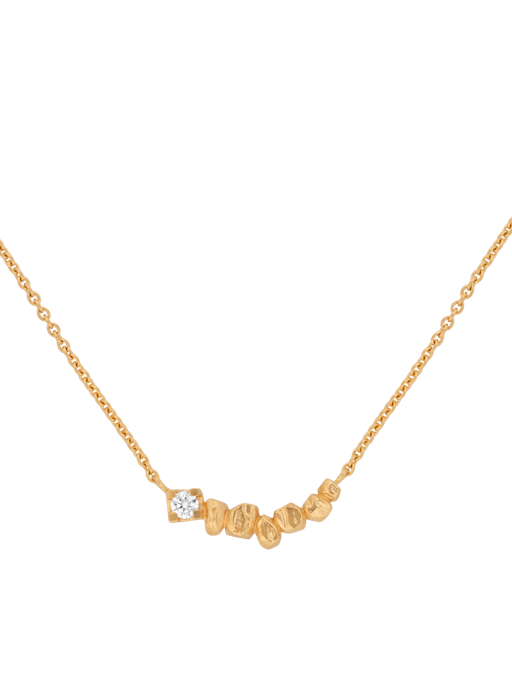 Lux gold nugget & diamond necklace photo