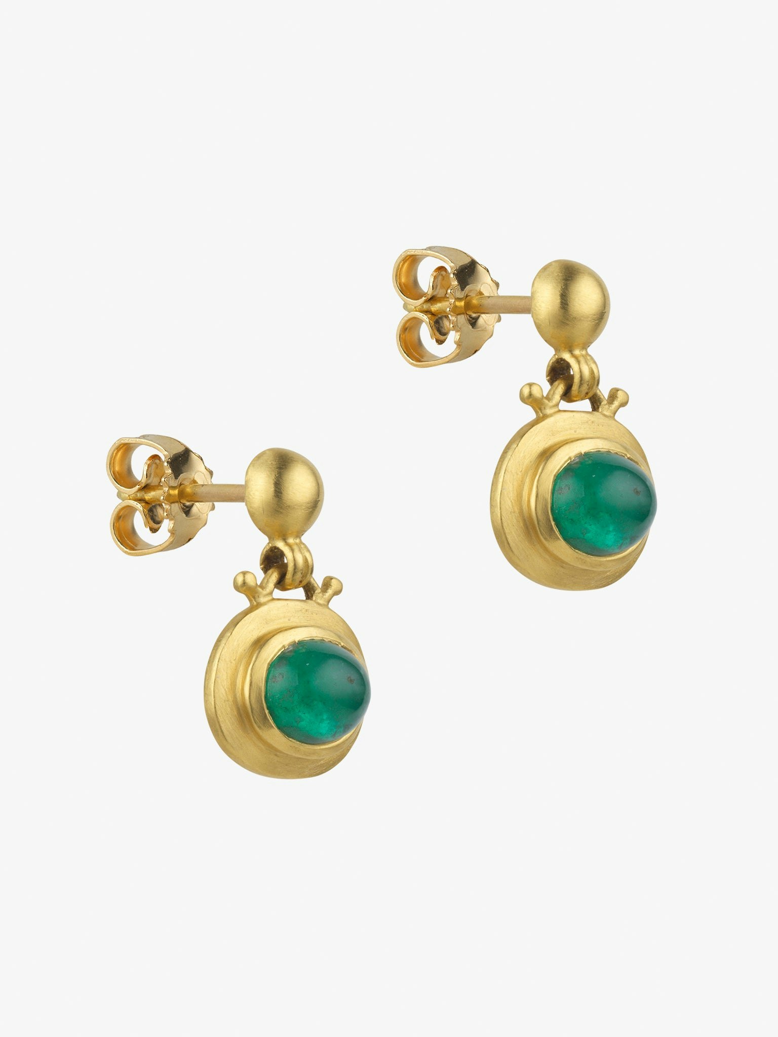 Small emerald bell earrings photo 3