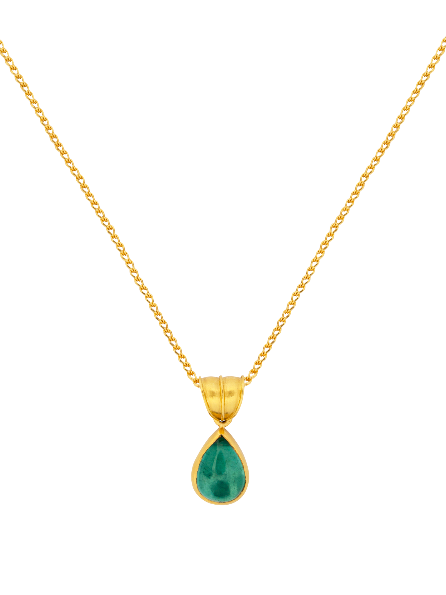 Small green-blue tourmaline tear pendant photo 1
