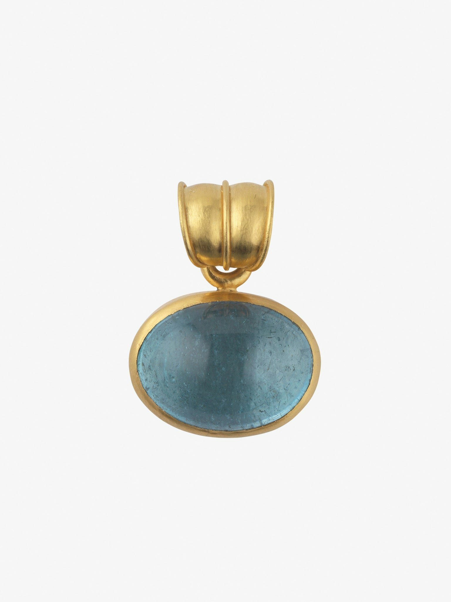 Aquamarine oval pendant photo 1