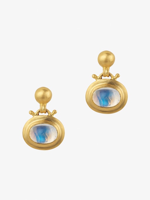 Small moonstone bell earrings photo