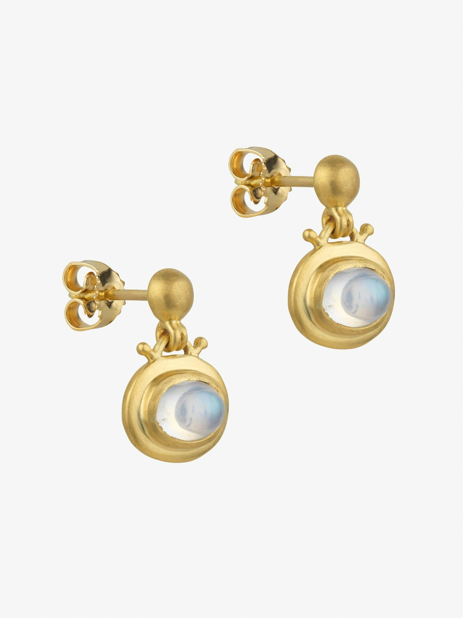 Small moonstone bell earrings photo 3