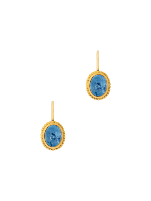 Aquamarine granulated hook earrings photo