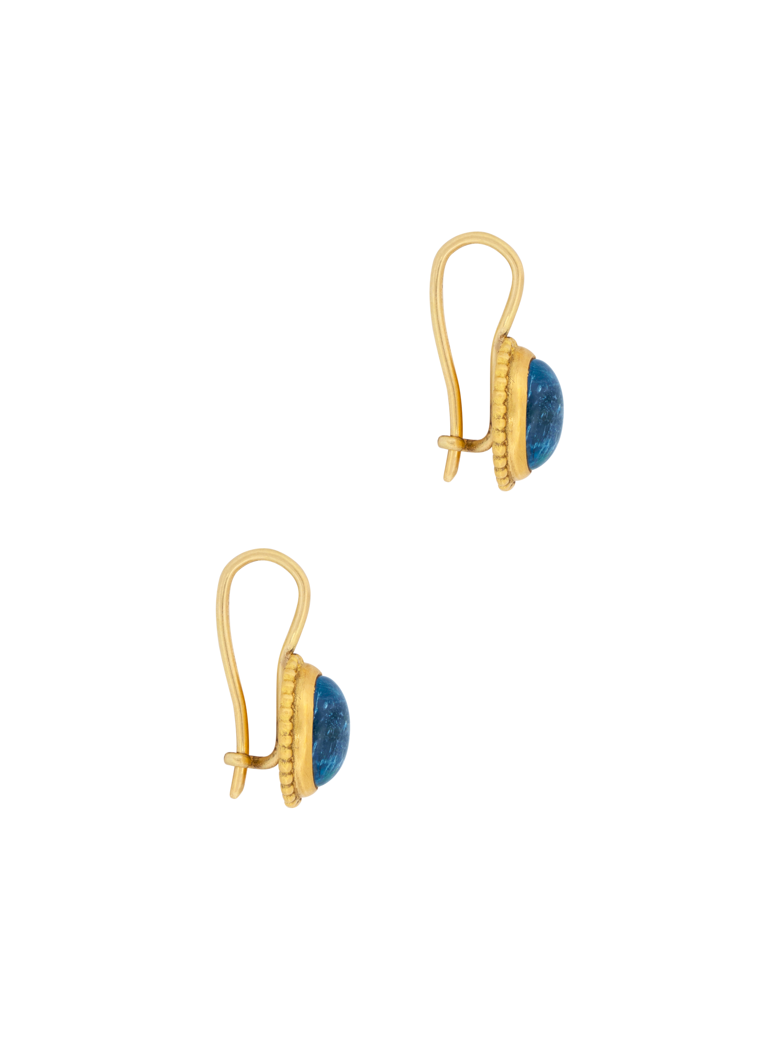 Aquamarine granulated hook earrings photo 3