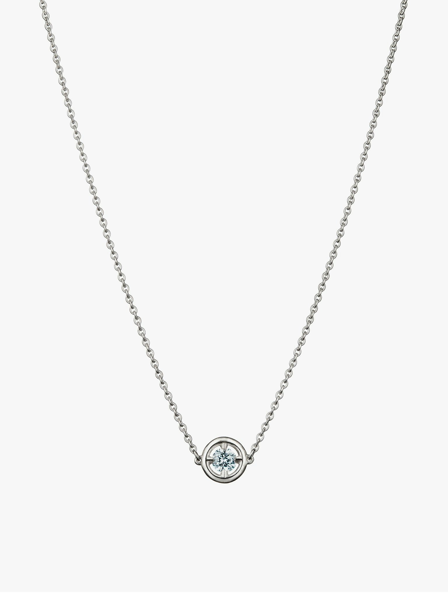 Solitaire 0.5ct diamond pendant necklace photo 1