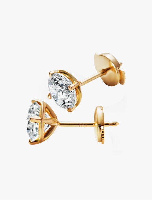 Solitaire 0.11ct diamond earrings photo
