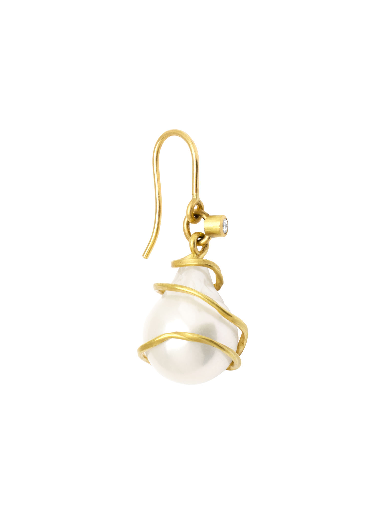 Dressed diamond pearl earring photo 3