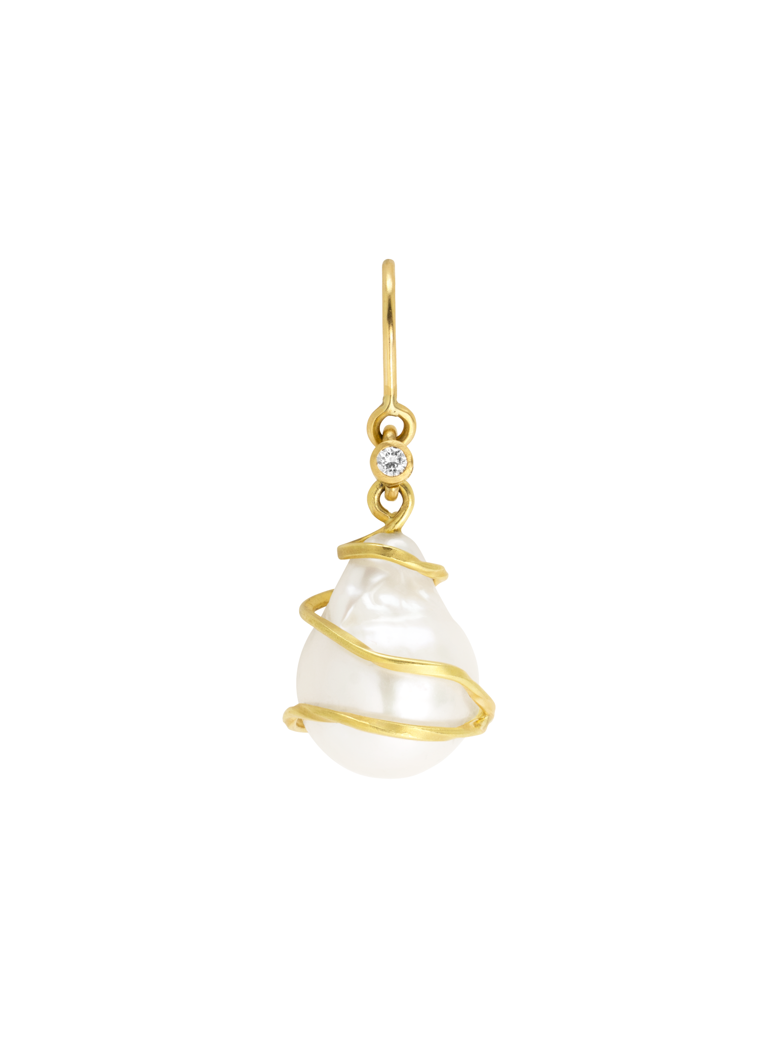Dressed diamond pearl earring photo 1