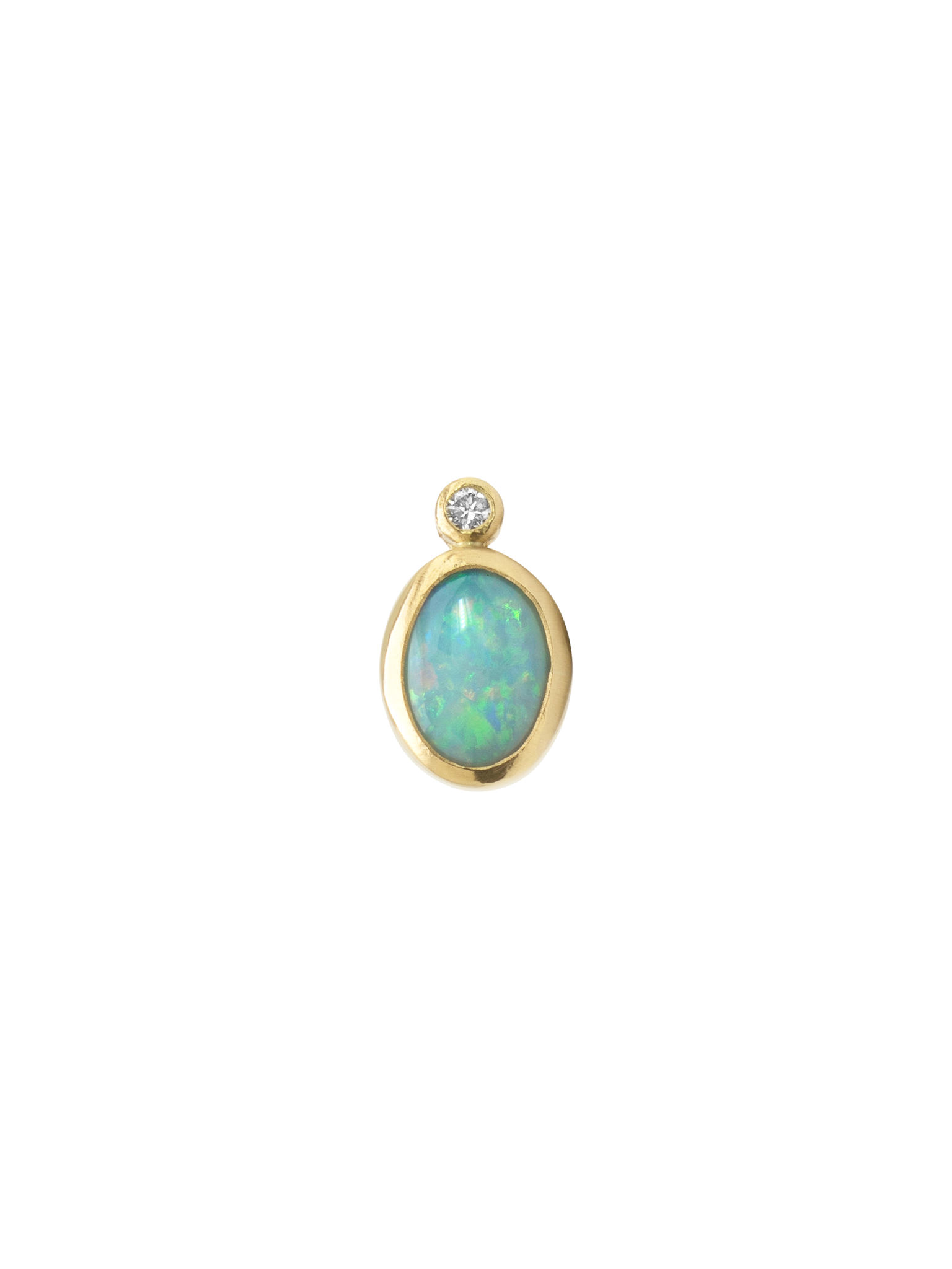 Petite partie opal and diamond stud photo 1