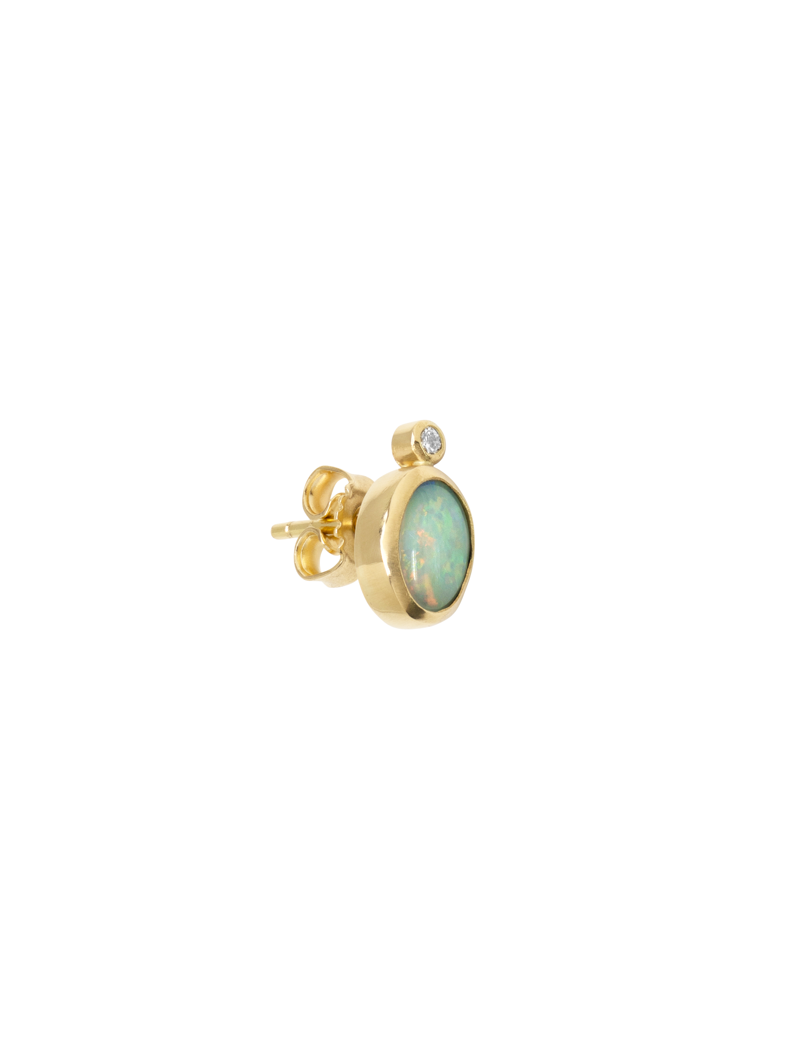 Petite partie opal and diamond stud photo 3