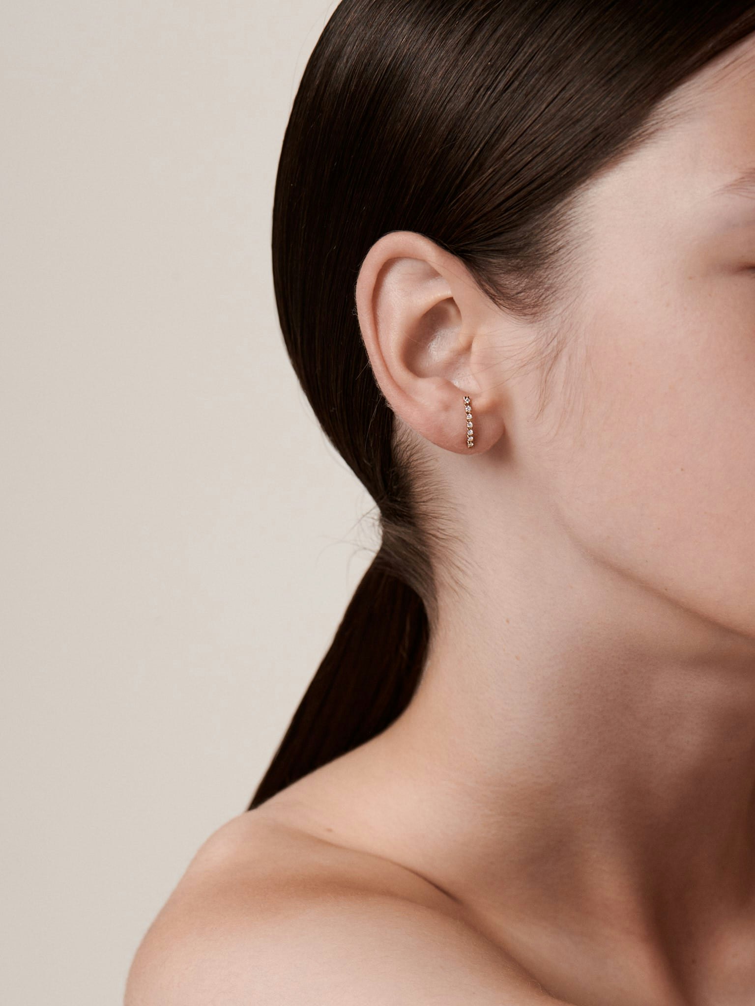 Convex diamond bar studs photo 2