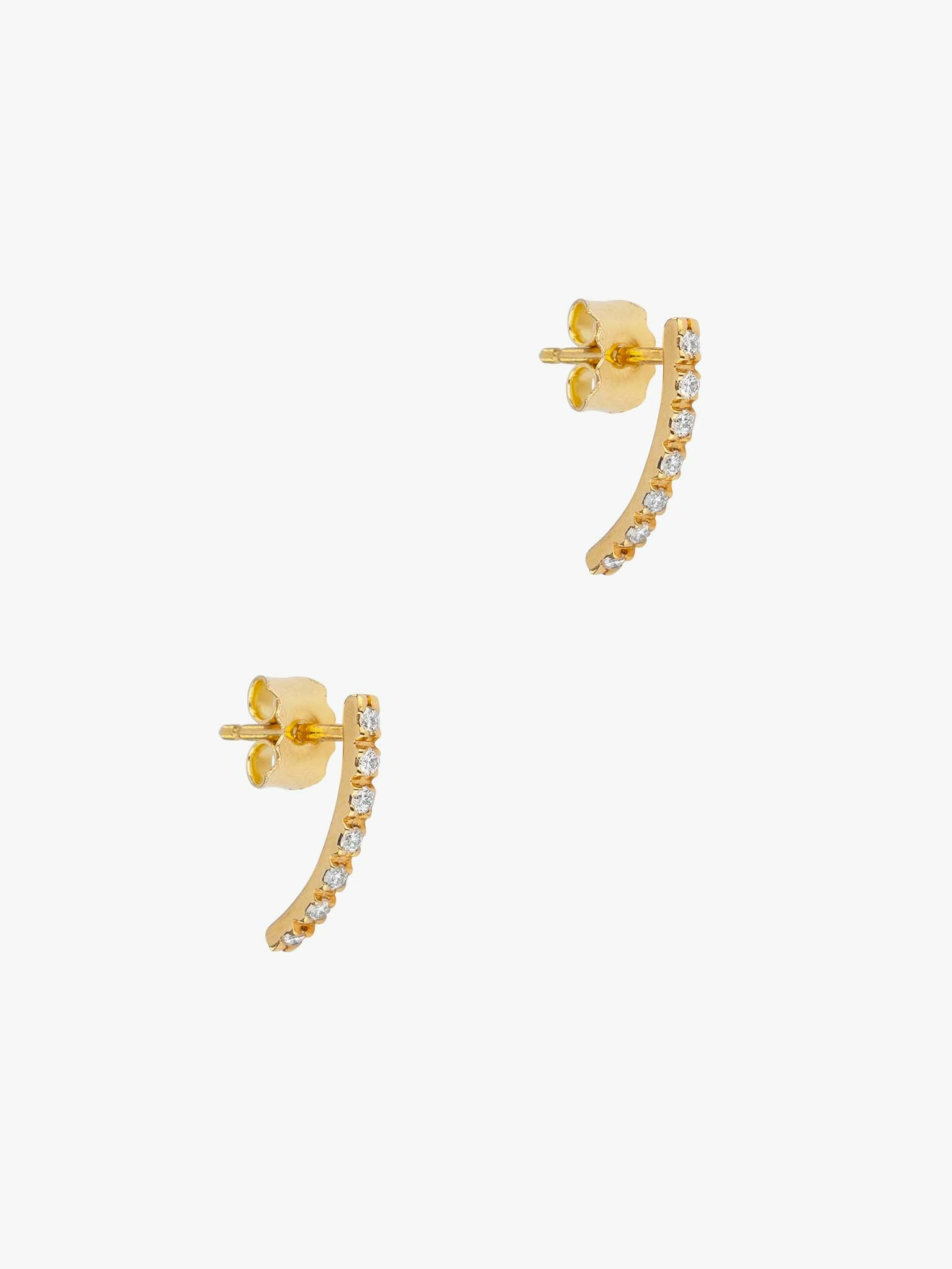 Convex diamond bar studs photo 1