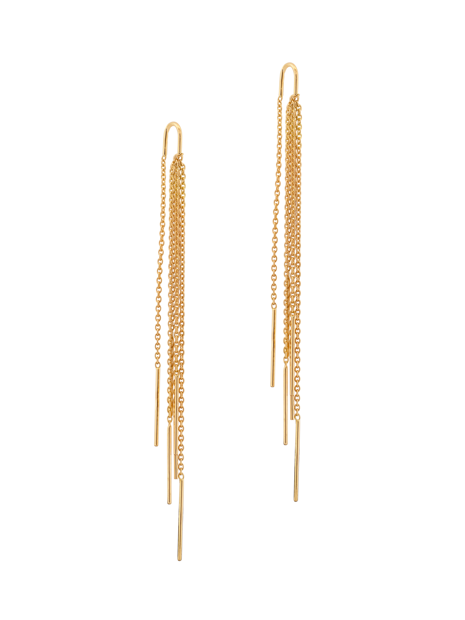 Multi chain pull through earrings photo 3