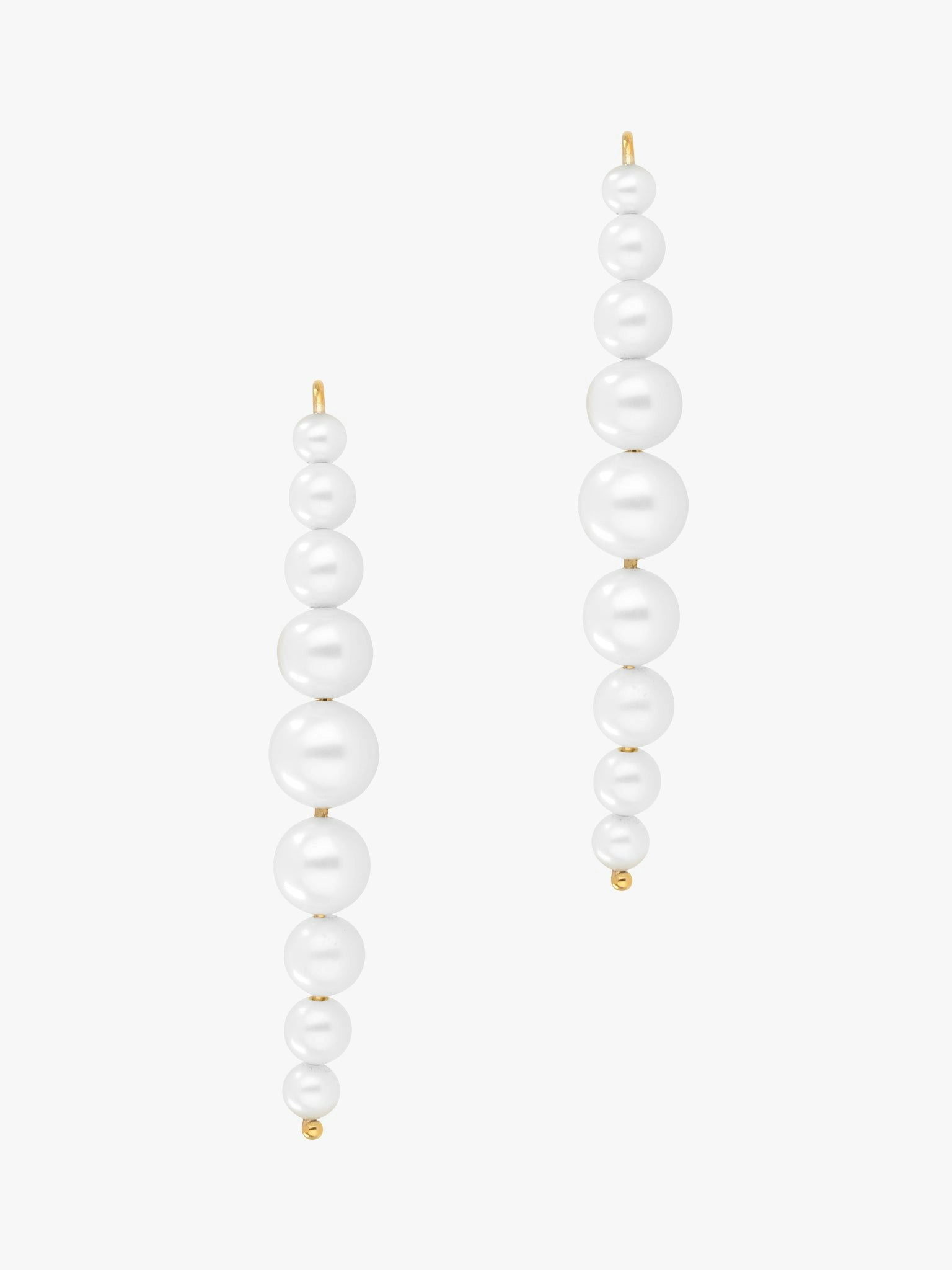 Cascading white pearl drop earrings photo 3