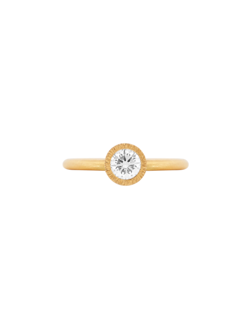 White diamond brilliant solitaire ring photo