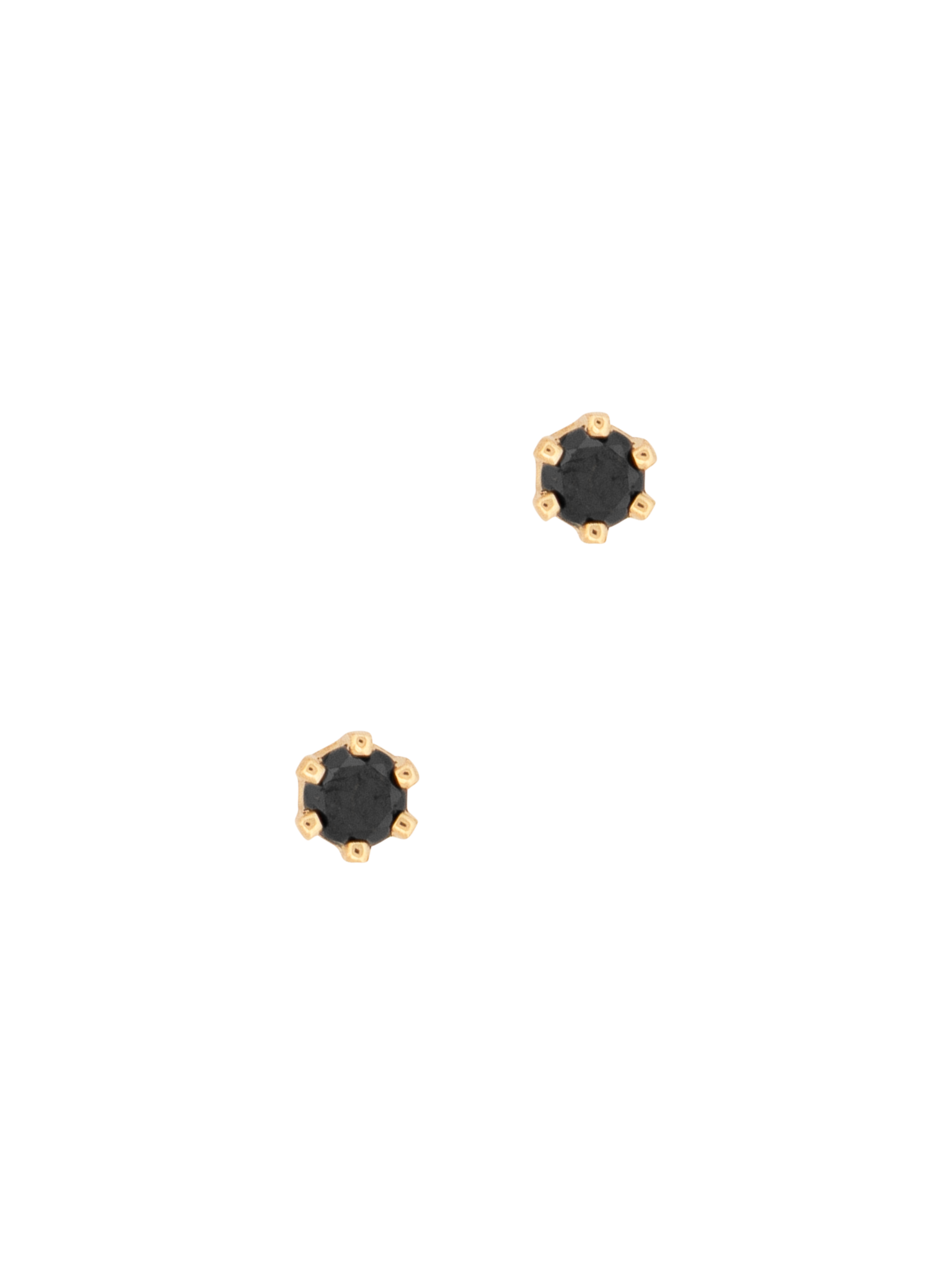 Baby birthstone black diamond studs photo 1