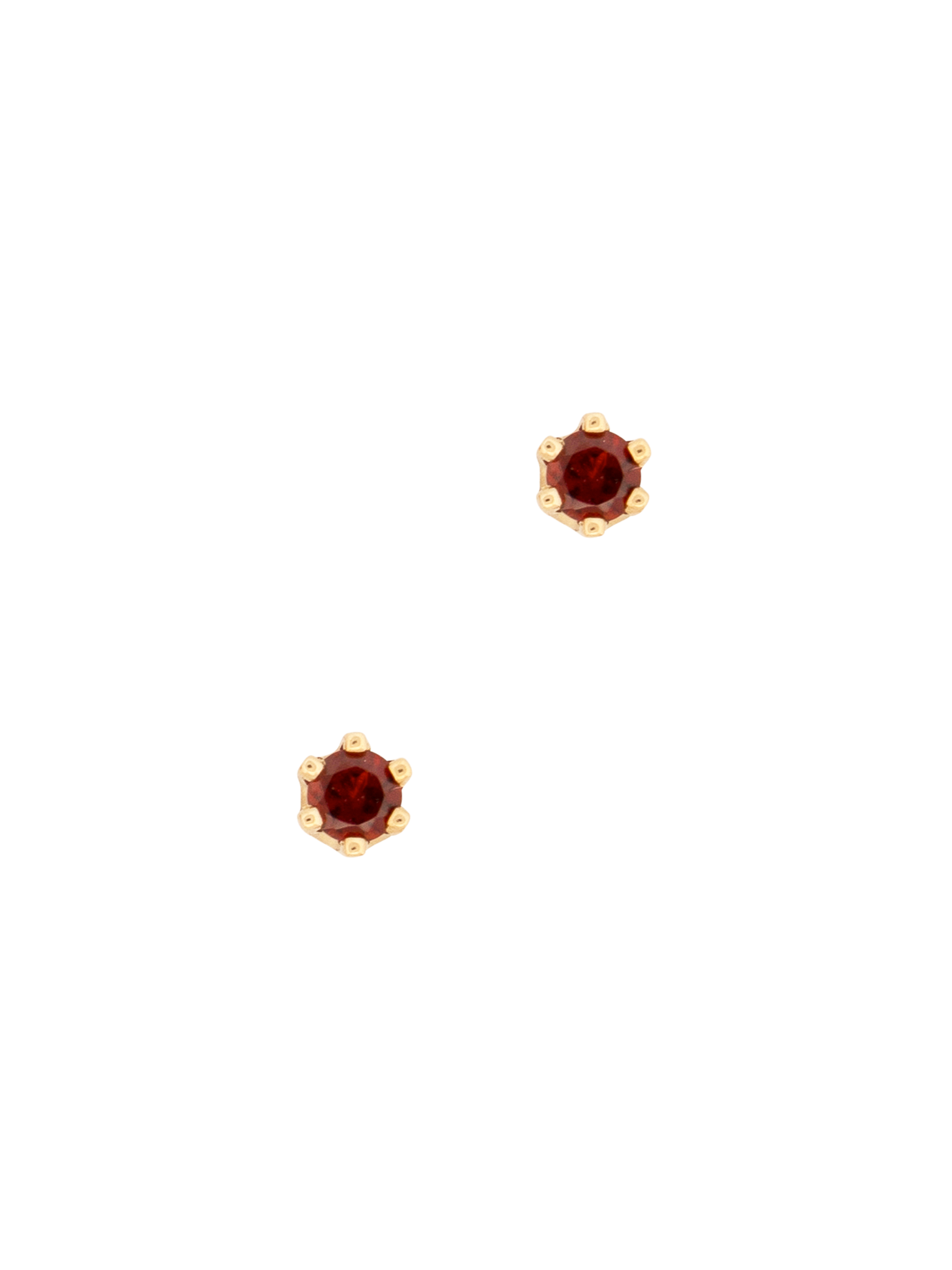 Baby birthstone garnet studs photo 1