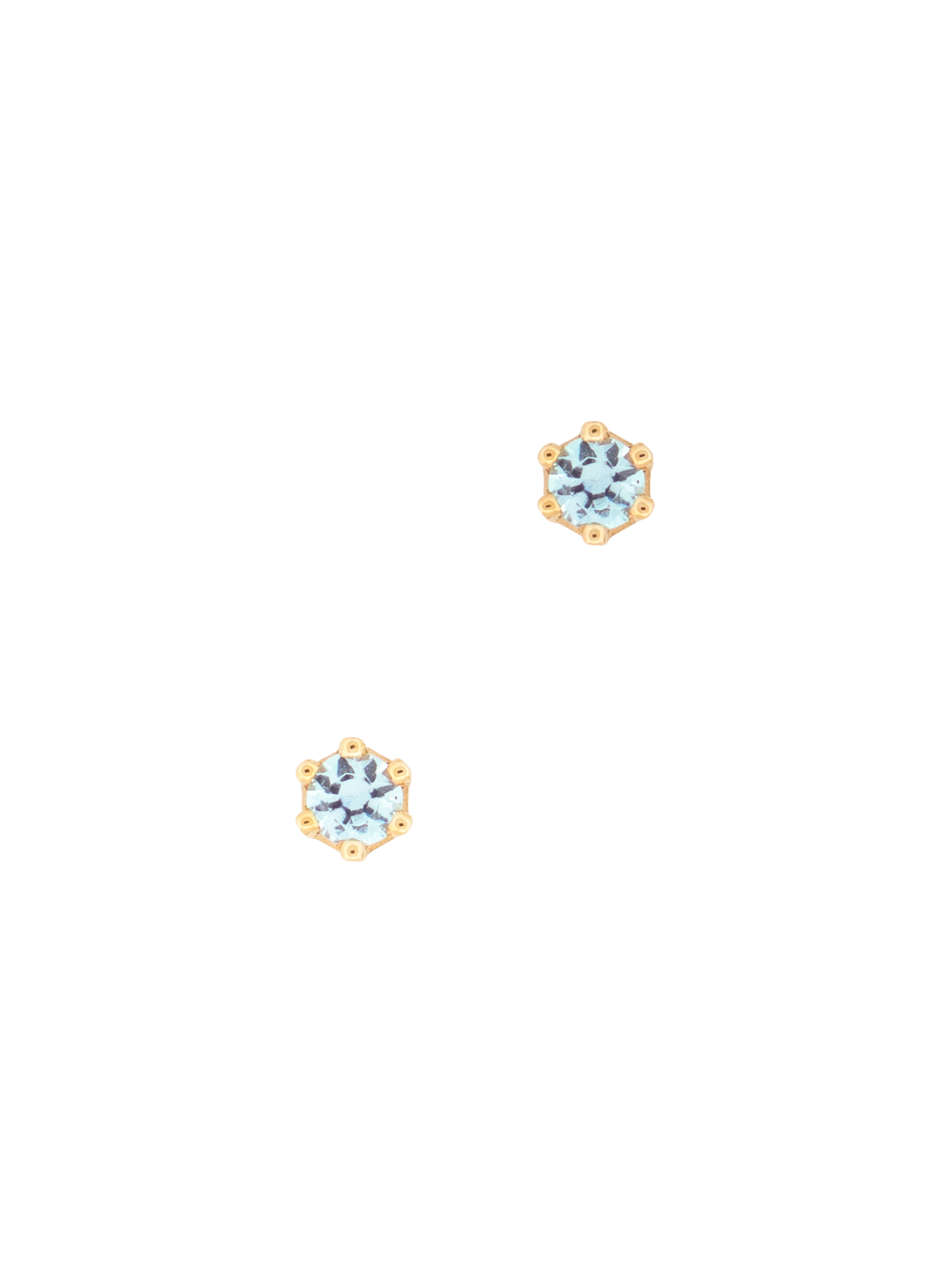 Baby birthstone aquamarine studs photo 1