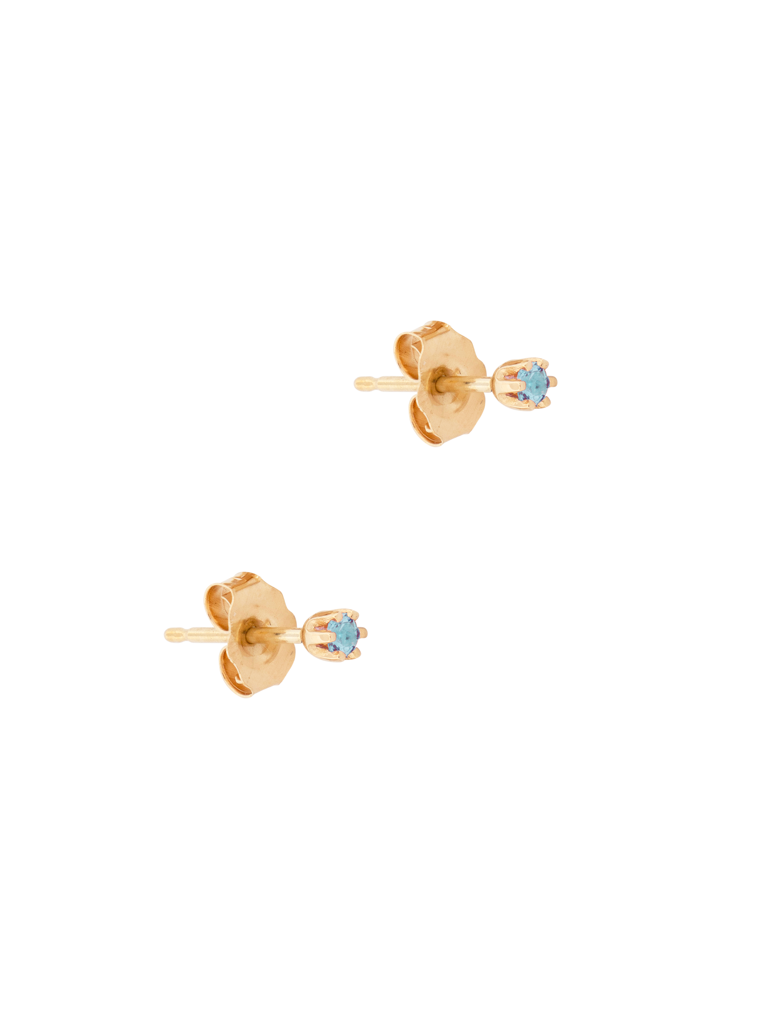 Baby birthstone aquamarine studs photo 3