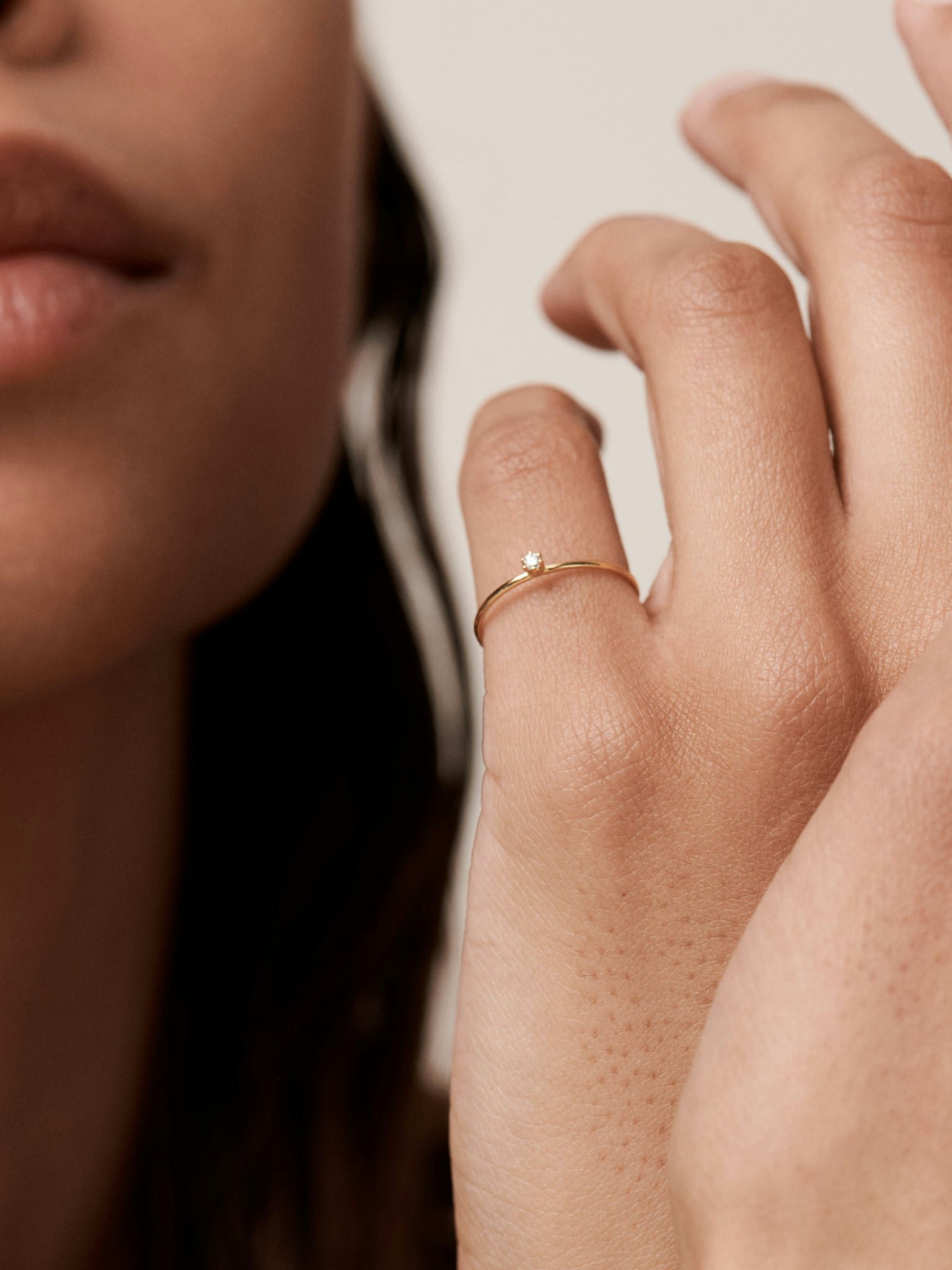 Baby white diamond ring photo 2