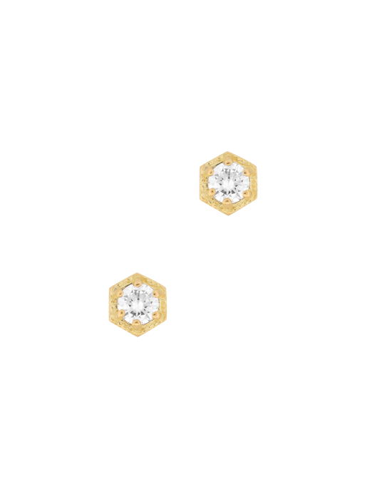 White diamond hexagon studs photo