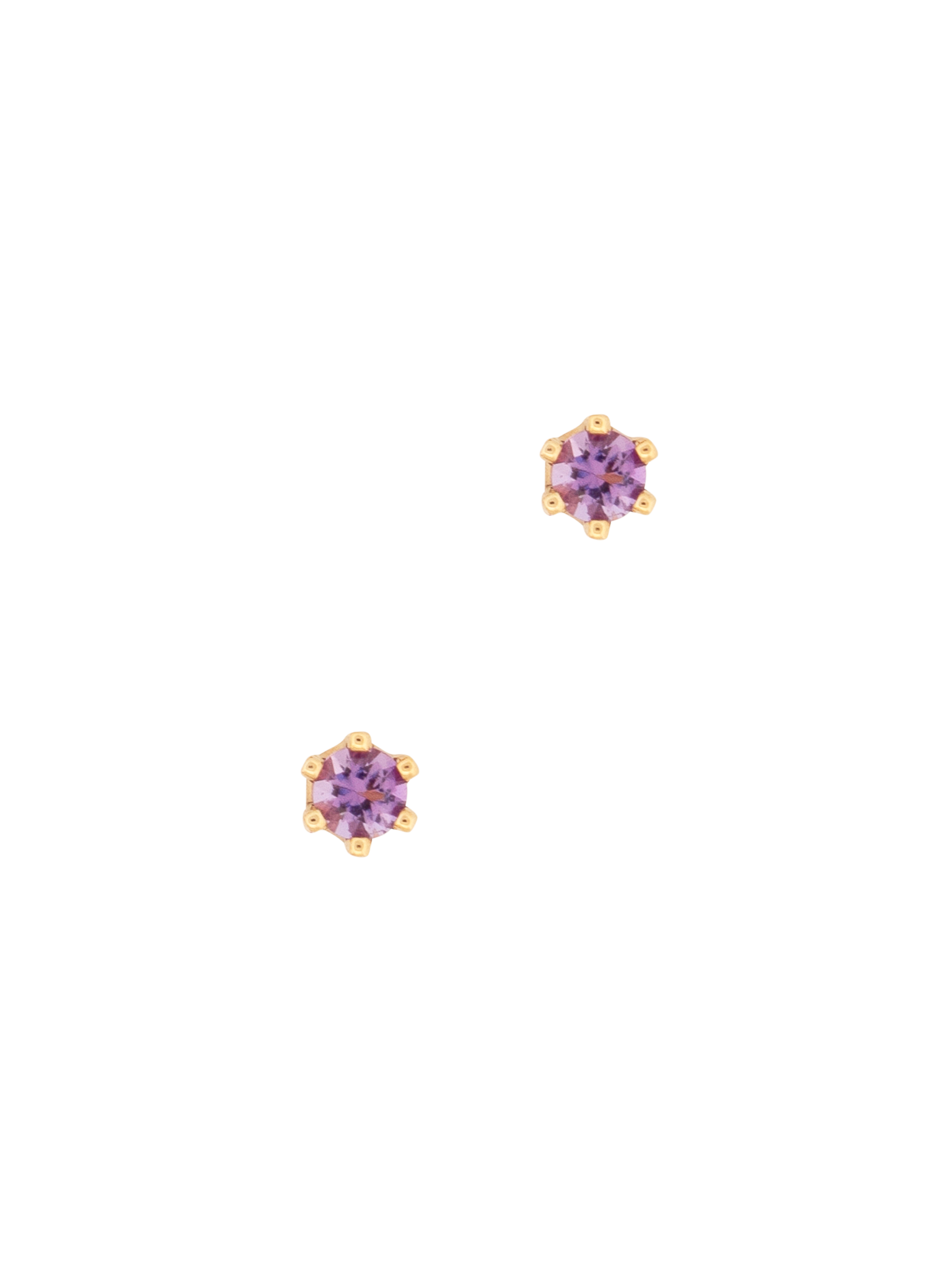 Baby birthstone amethyst studs photo 1