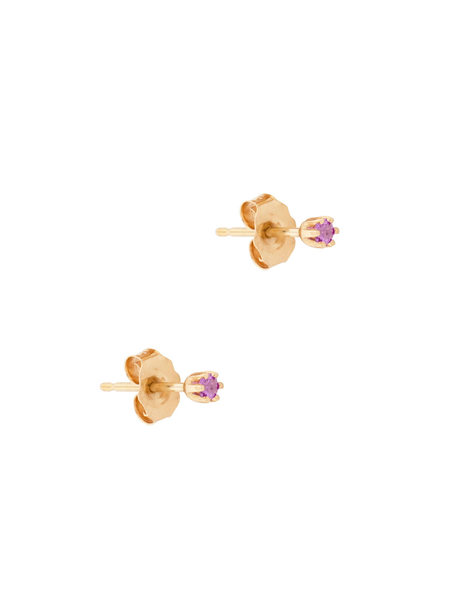 Baby birthstone amethyst studs photo 2