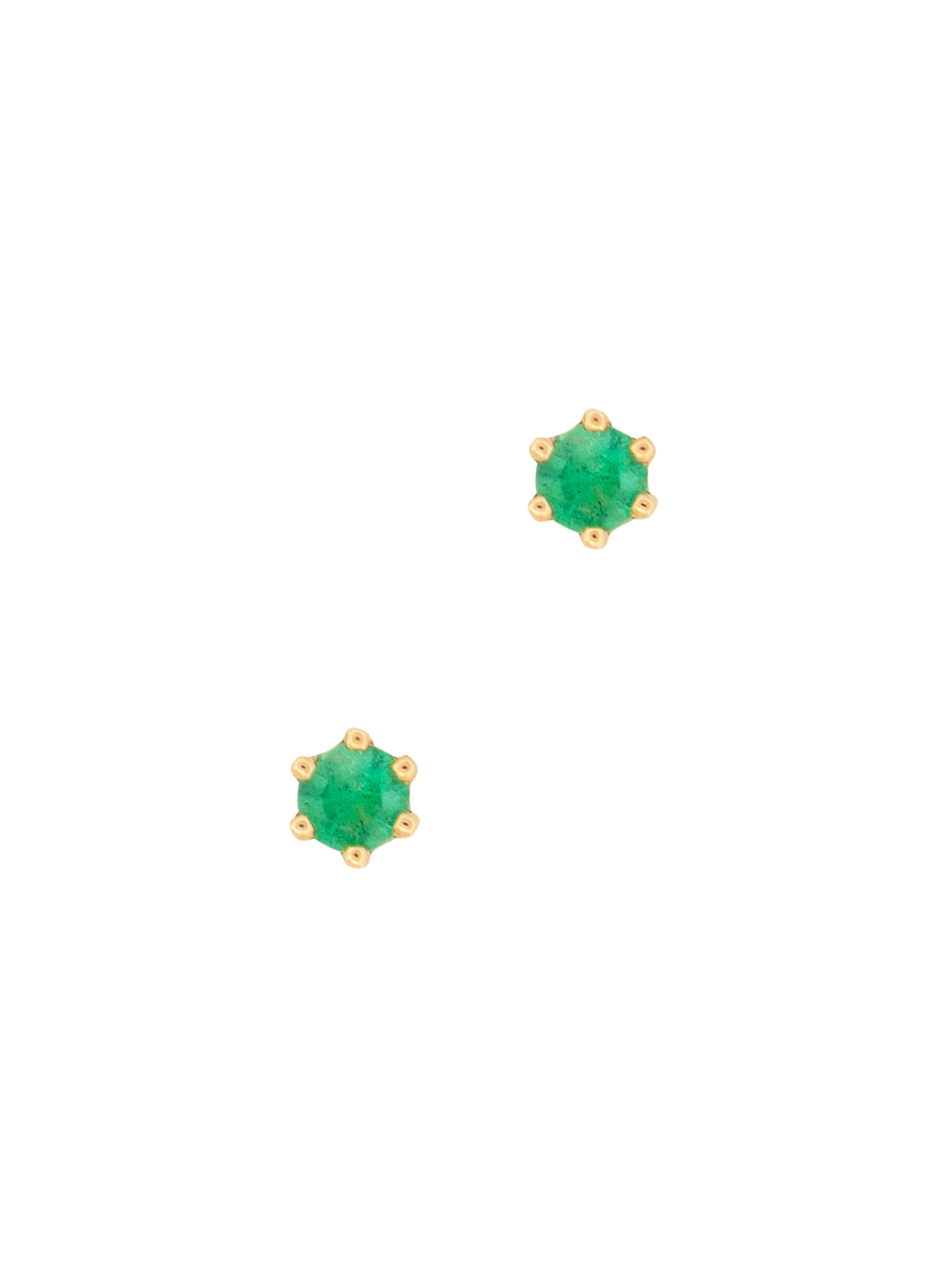 Baby birthstone emerald studs photo 1
