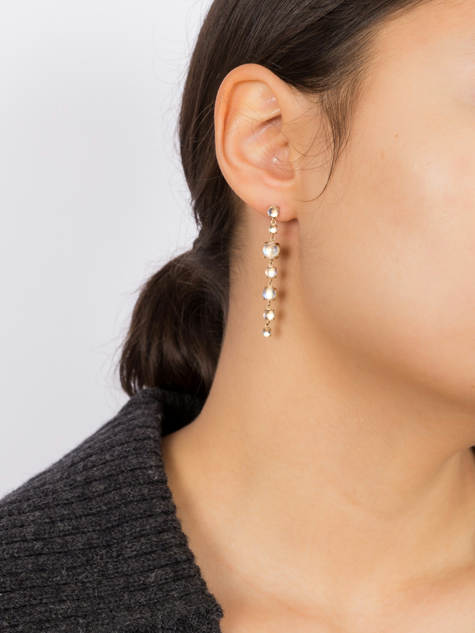 Rainbow moonstone cosmos earrings photo 2