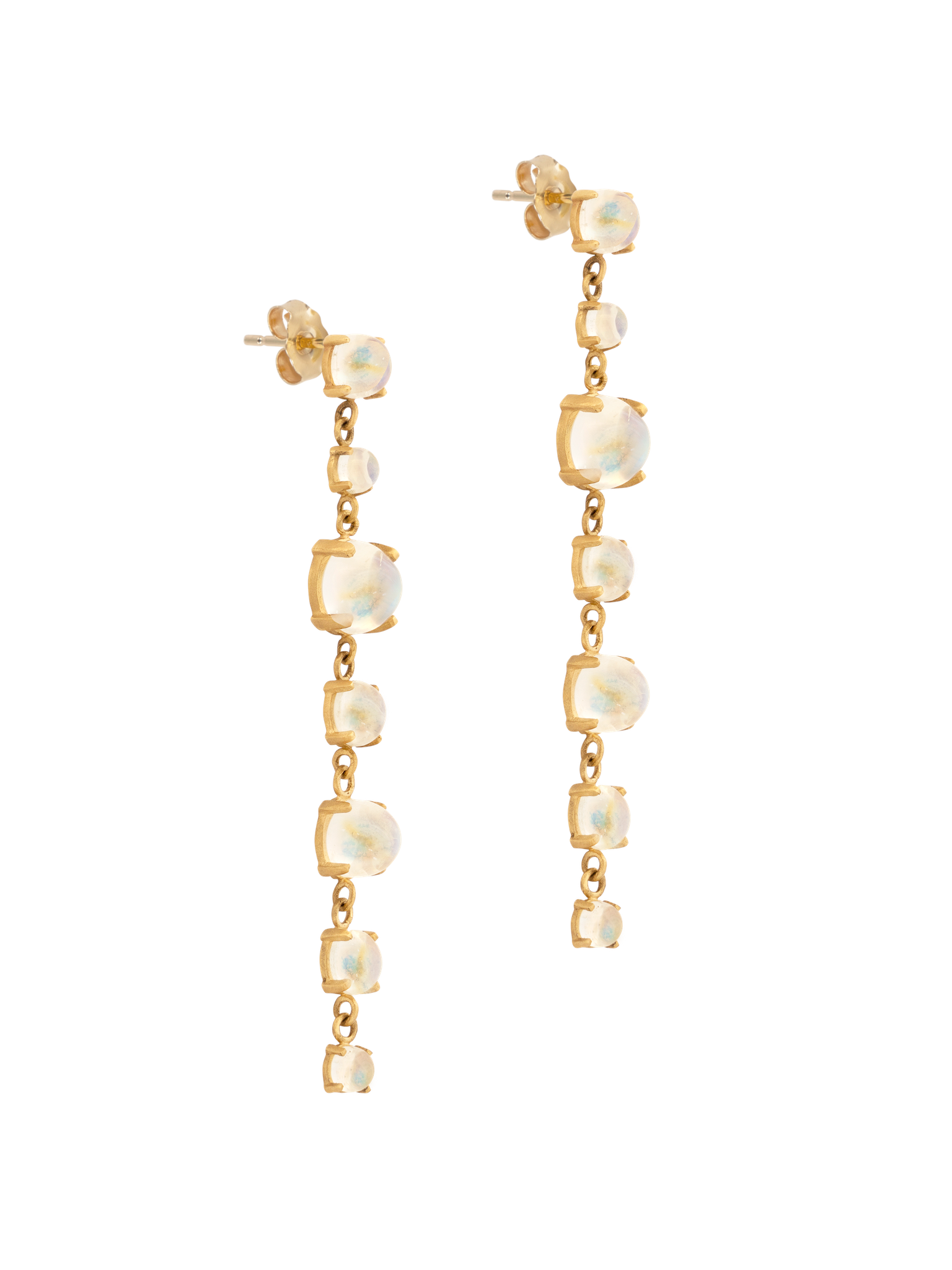 Rainbow moonstone cosmos earrings photo 3