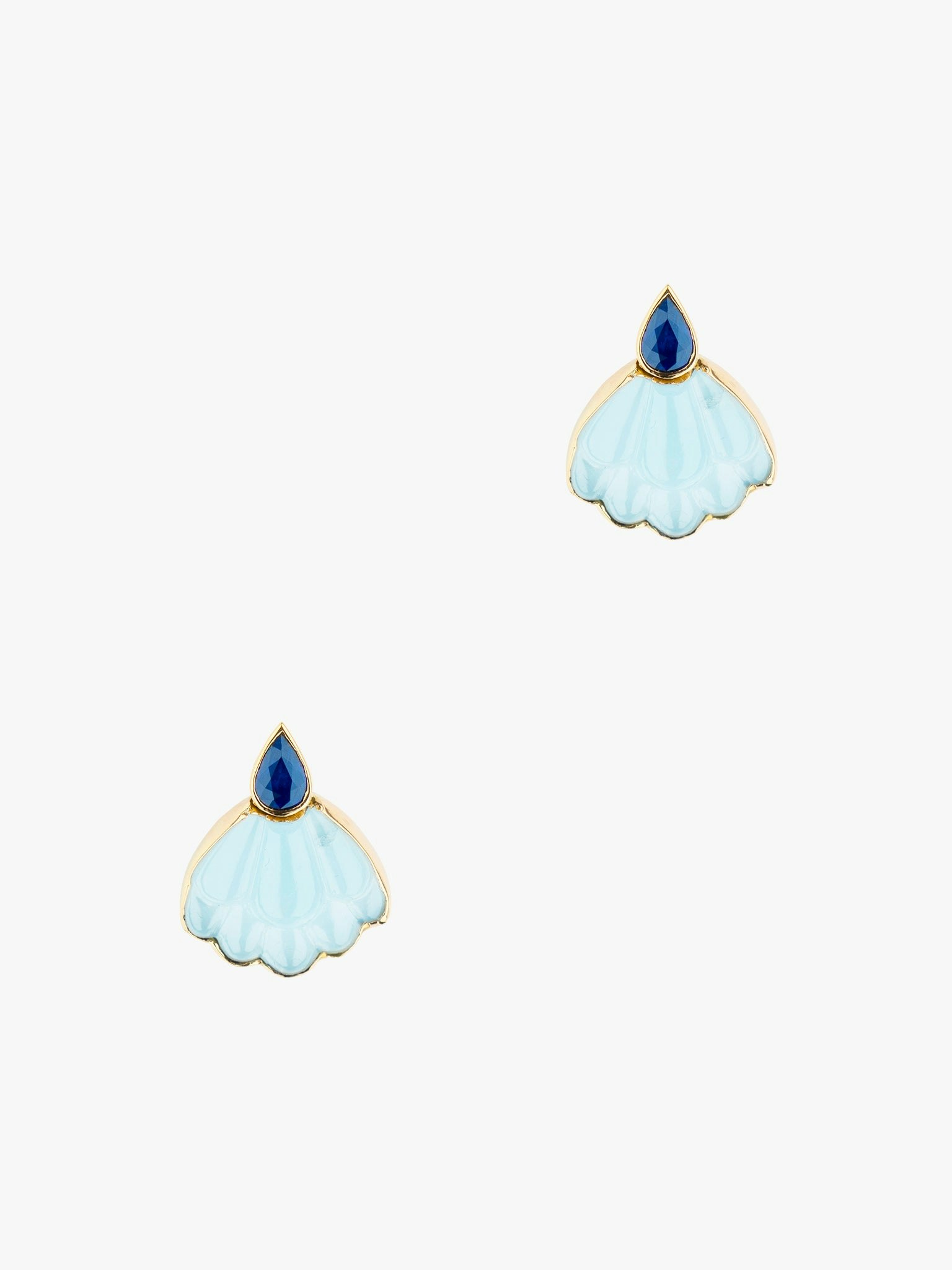 Lotus aquamarine stud earrings photo 1