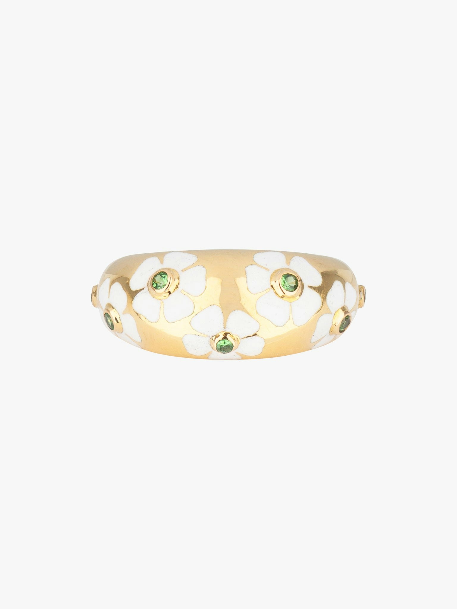Dome flower tsavorite ring photo 1