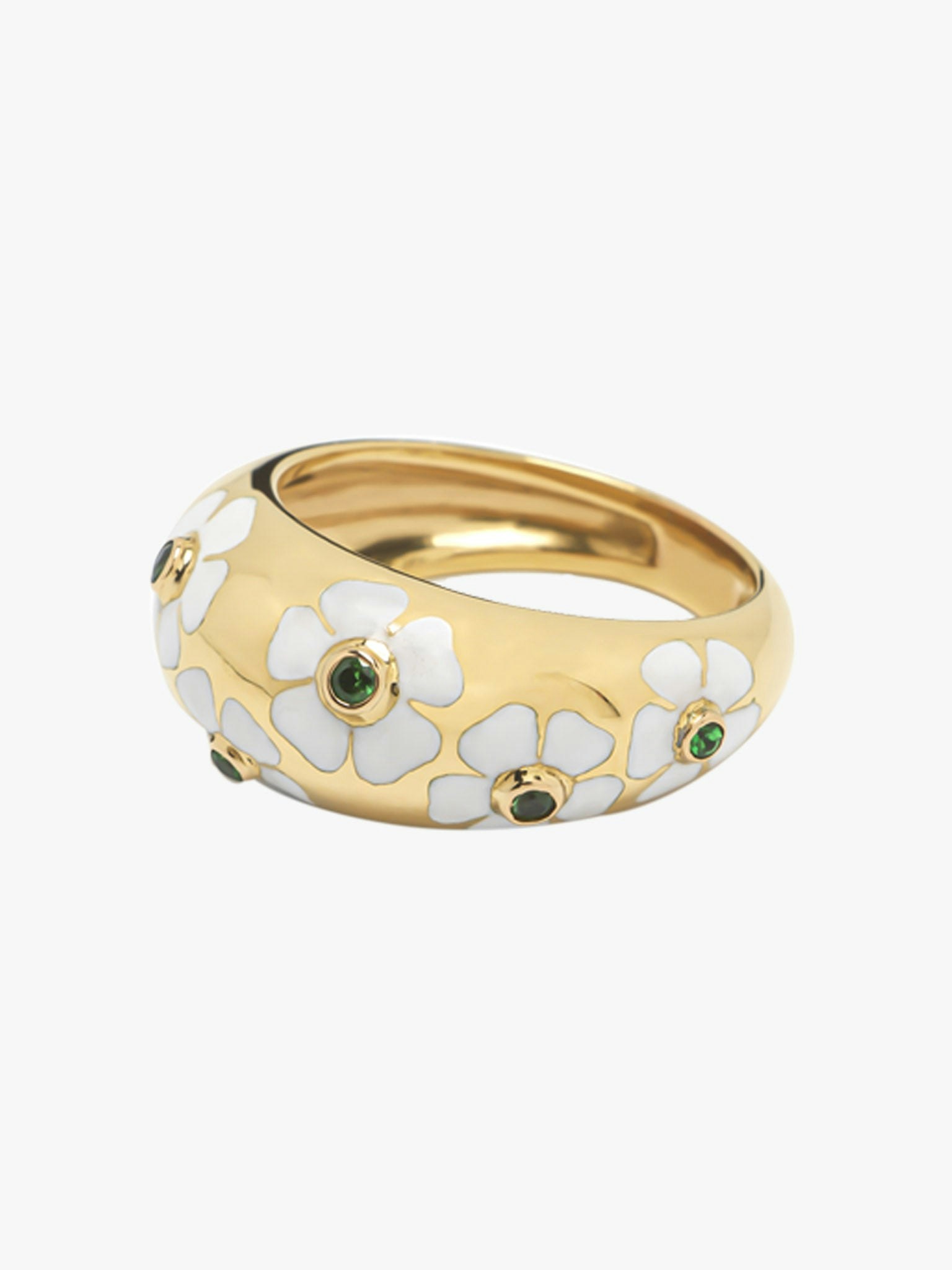 Dome flower tsavorite ring photo 4